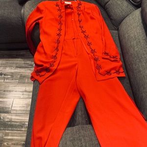 Red pants suit Liz Claiborne Collection